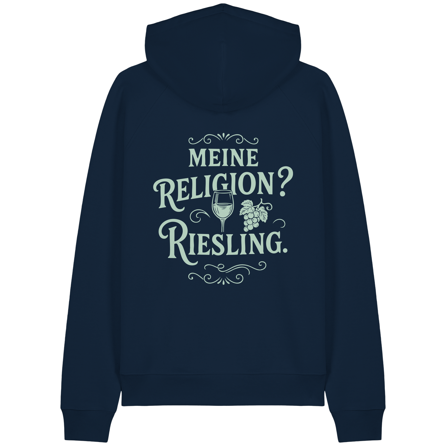 Meine Religion? Riesling. – Wein Spruch für Weißwein-Fans - Organic Raglan Hoodie