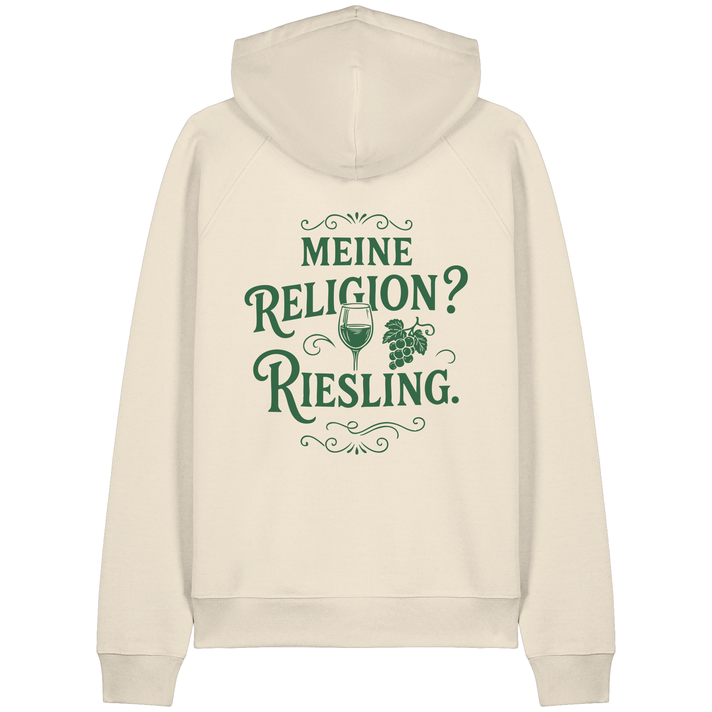 Meine Religion? Riesling. – Lustiger Wein Spruch für Weißwein-Fans - Organic Raglan Hoodie