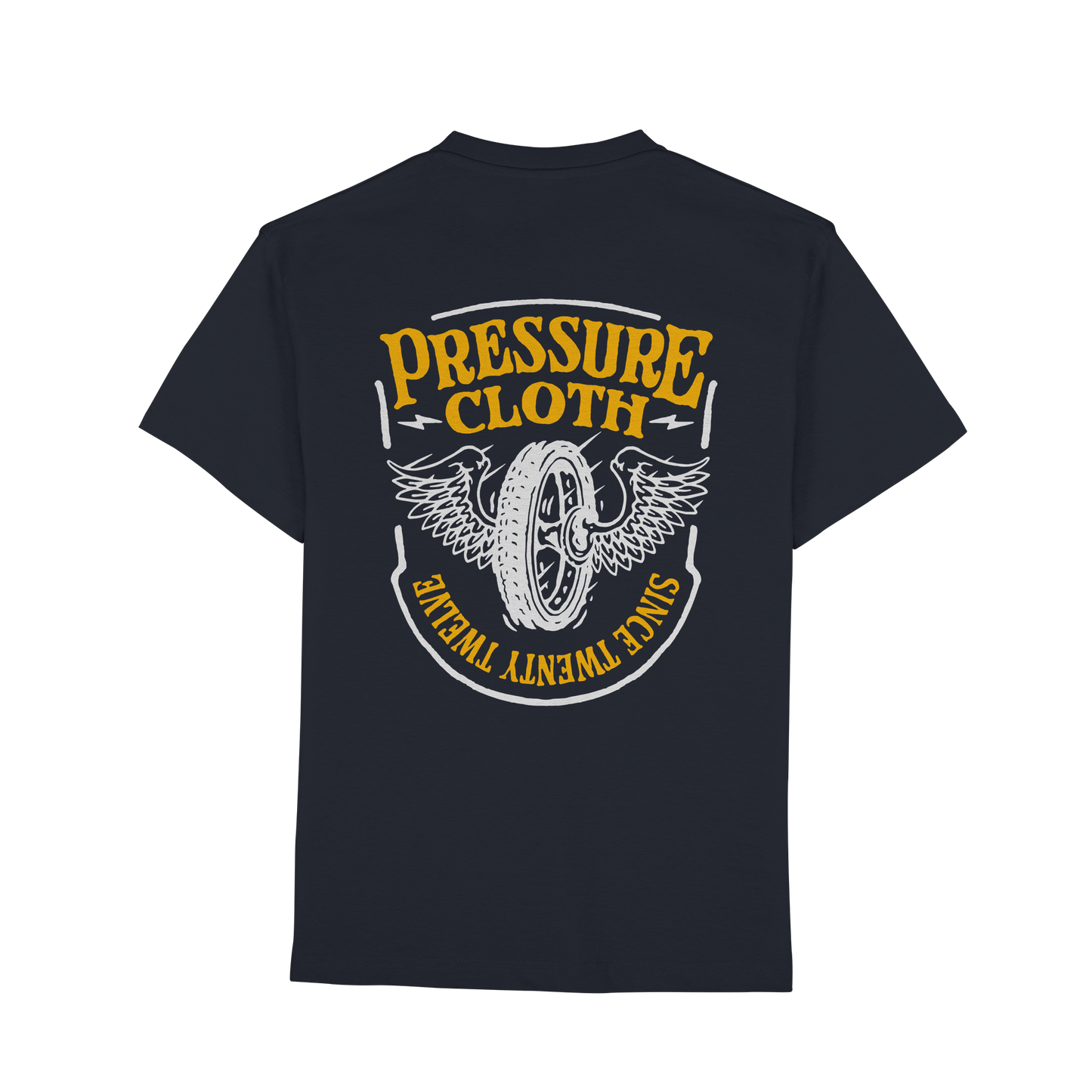 Flying Wheels Bike Customs  - Premium Classic T-Shirt von Pressure Clothing mit Vintage-Motiv und Flügelrad-Design auf dunklem Stoff