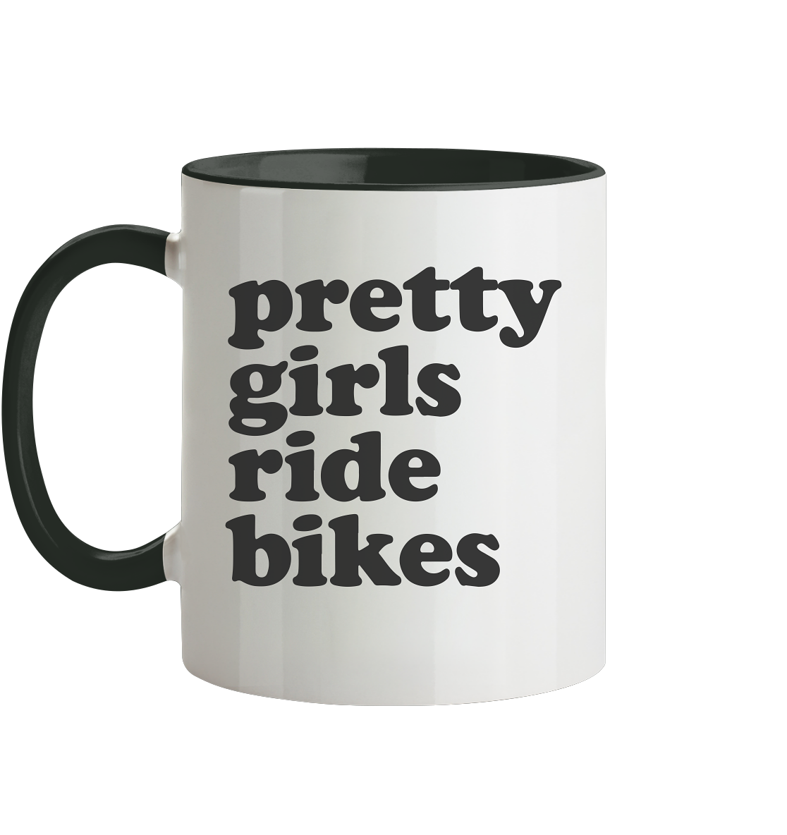 Pretty Girls Ride Bikes – Bikerinnen Motiv für starke Frauen auf zwei Rädern - Tasse zweifarbig