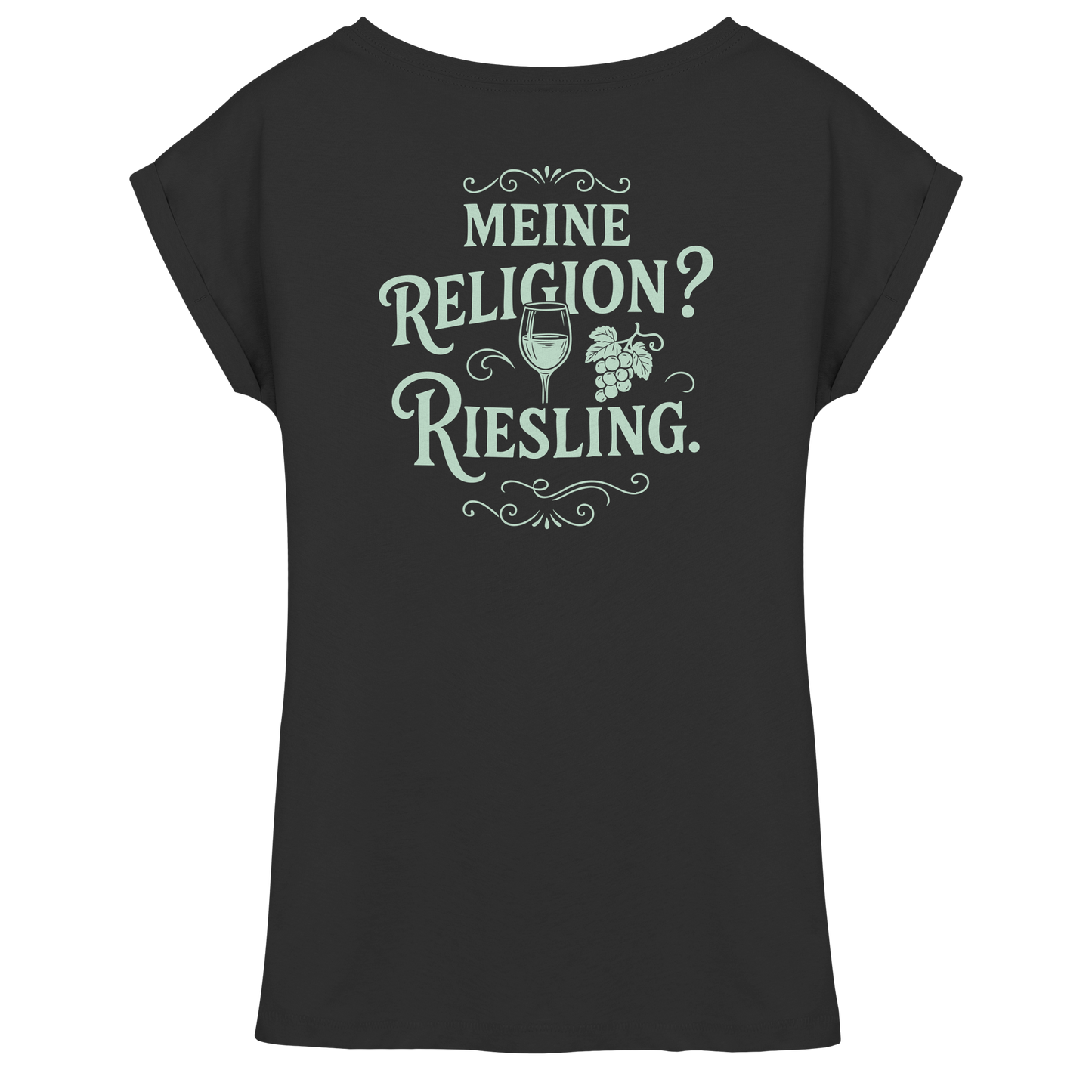 Meine Religion? Riesling. – Wein Spruch für Weißwein-Fans - Womens Extended Shoulder T-Shirt
