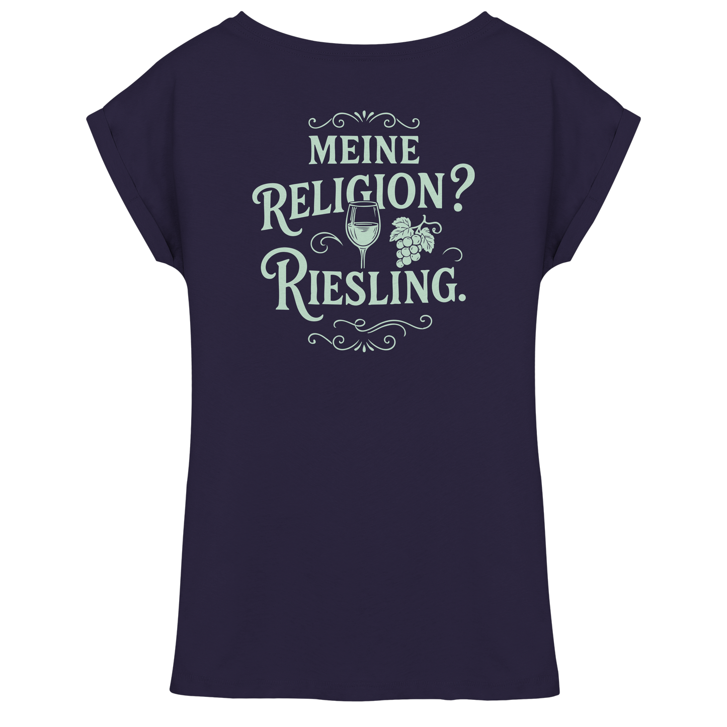 Meine Religion? Riesling. – Wein Spruch für Weißwein-Fans - Womens Extended Shoulder T-Shirt