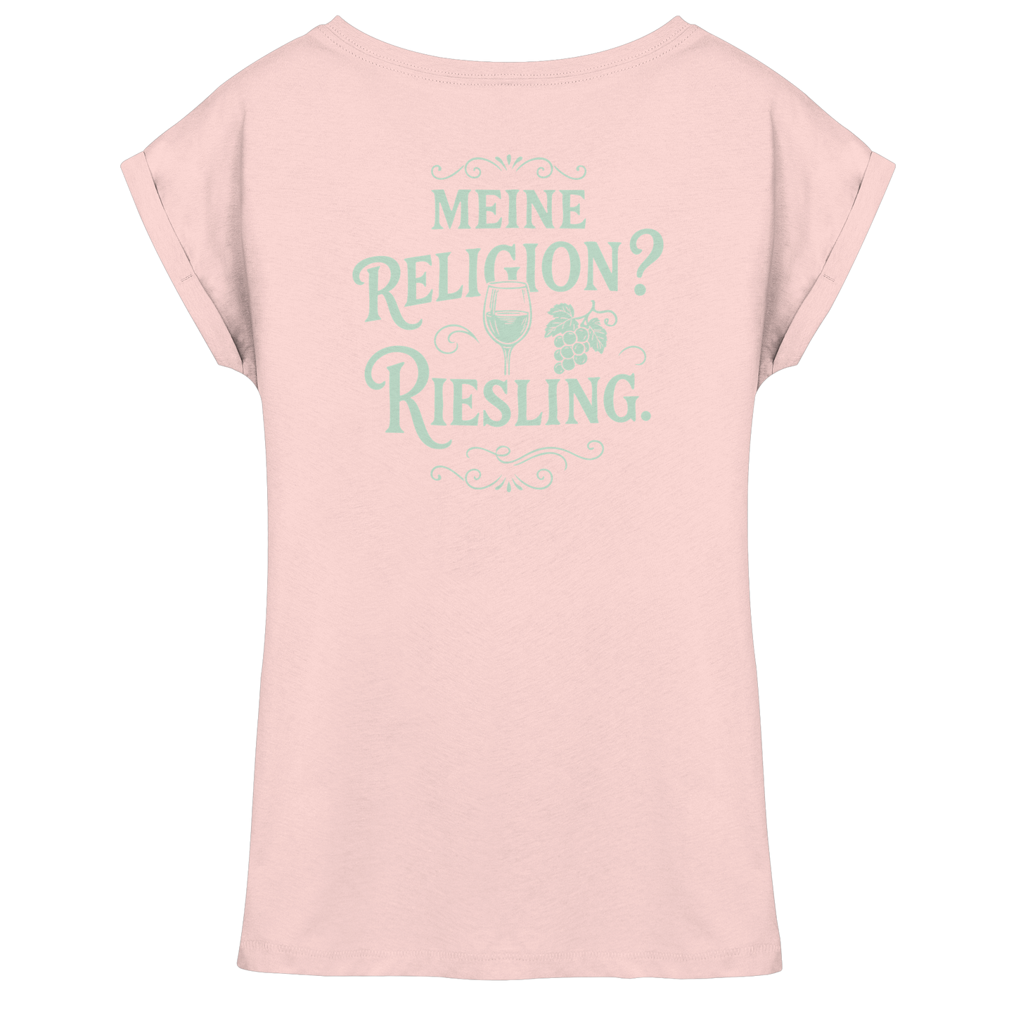 Meine Religion? Riesling. – Wein Spruch für Weißwein-Fans - Womens Extended Shoulder T-Shirt