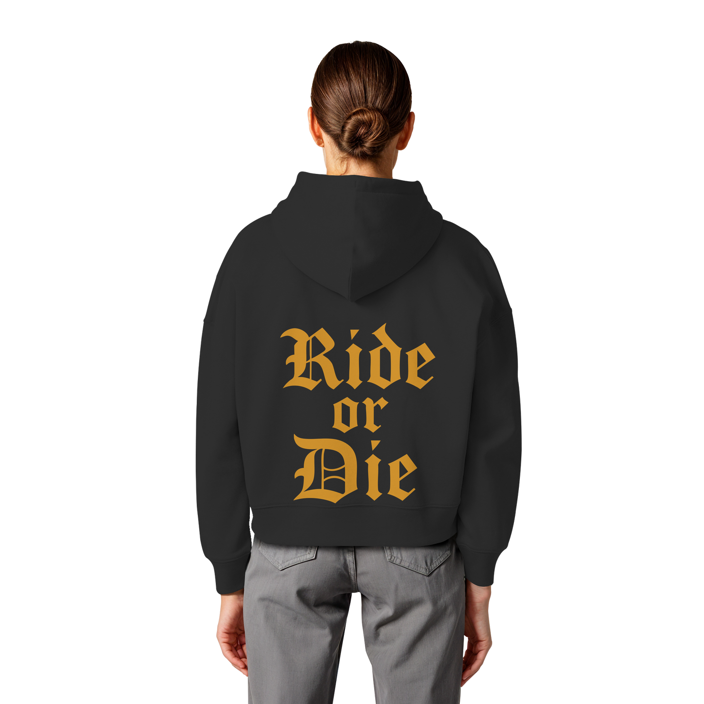 Ride or Die - Biker Statement - Womens Organic Boxcut Hoodie