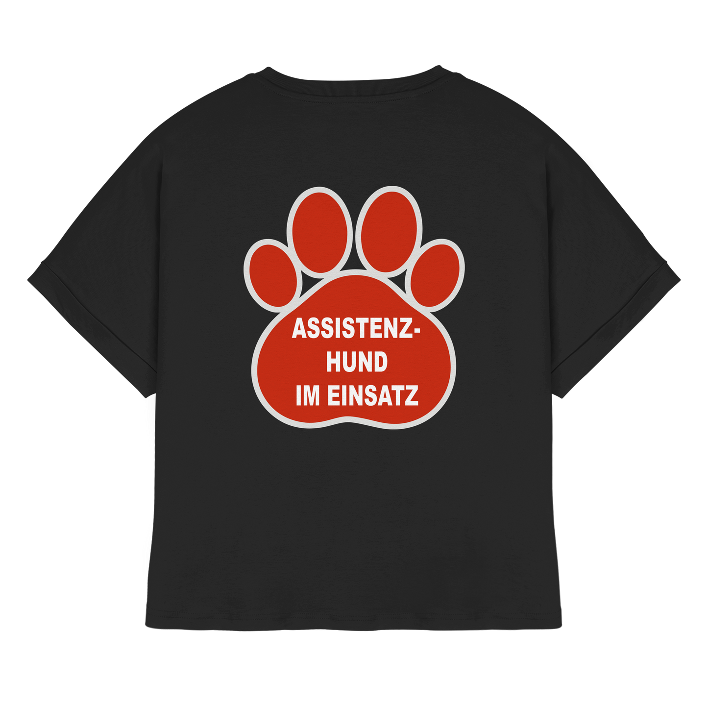 Assistenzhund im Einsatz – Klare Botschaft. Mehr Sicherheit. Mehr Respekt. - Womens Organic Rolled Sleeves T-Shirt