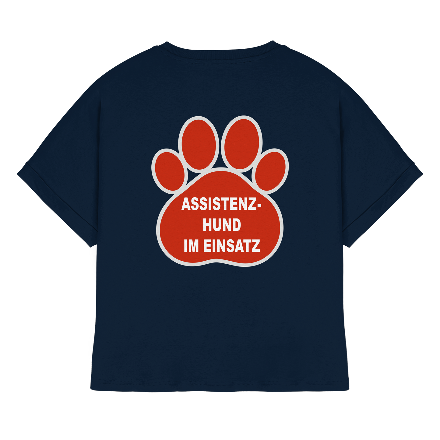 Assistenzhund im Einsatz – Klare Botschaft. Mehr Sicherheit. Mehr Respekt. - Womens Organic Rolled Sleeves T-Shirt