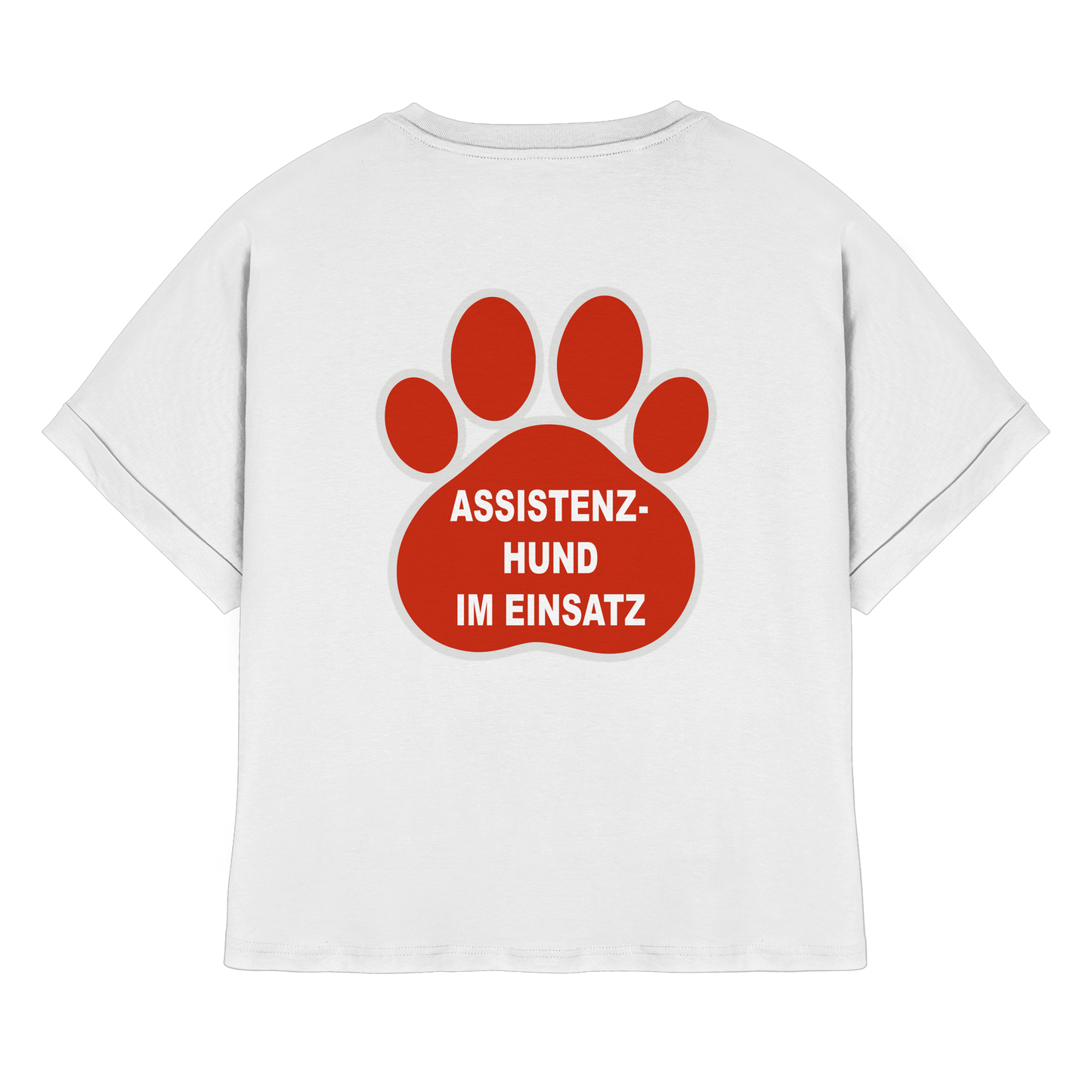Assistenzhund im Einsatz – Klare Botschaft. Mehr Sicherheit. Mehr Respekt. - Womens Organic Rolled Sleeves T-Shirt