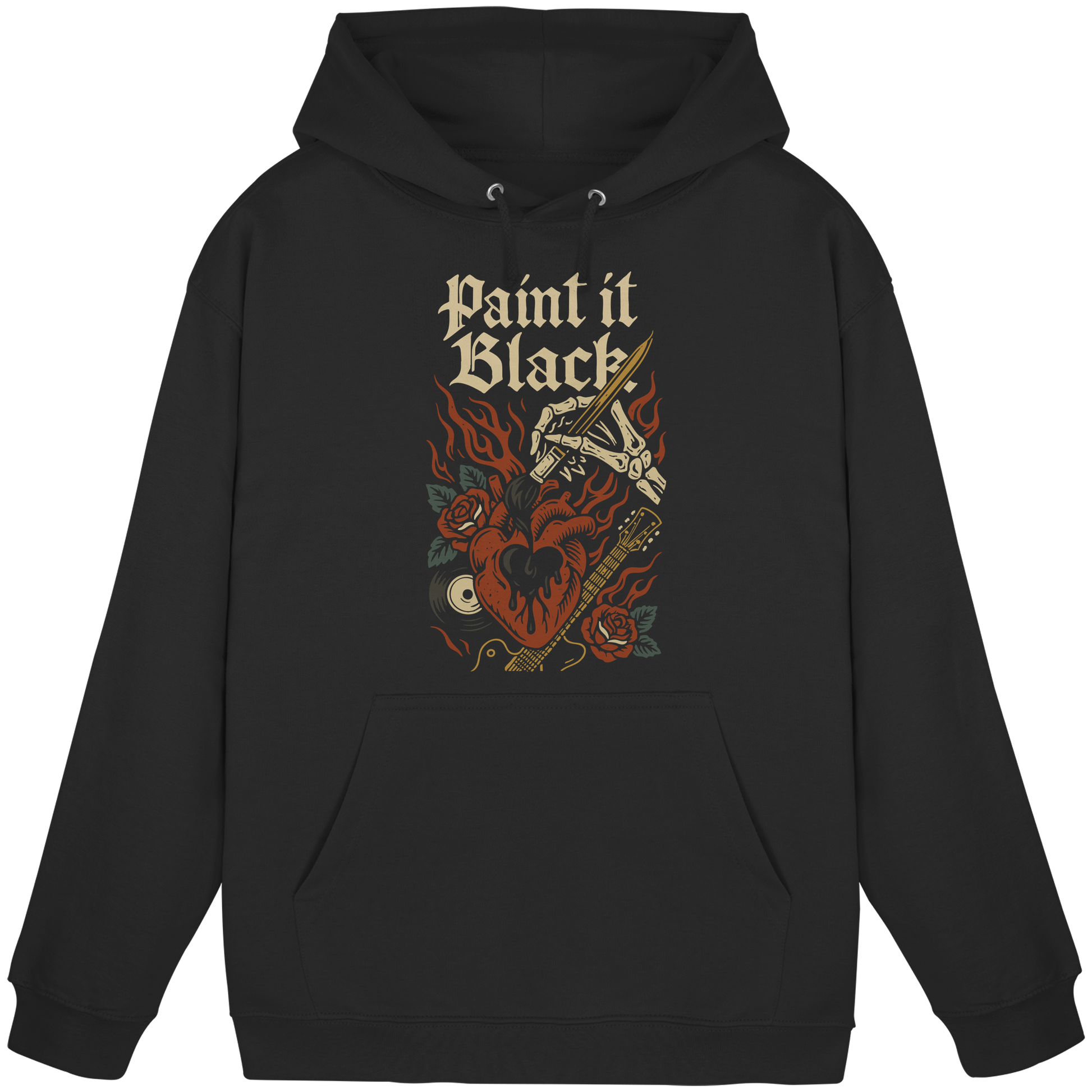 Schwarzer Paint it Black - Basic Unisex Hoodie von Pressure Clothing mit auffälligem rebellischem Design in Flammen.