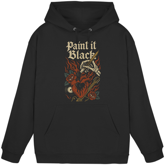 Schwarzer Paint it Black - Basic Unisex Hoodie von Pressure Clothing mit auffälligem rebellischem Design in Flammen.