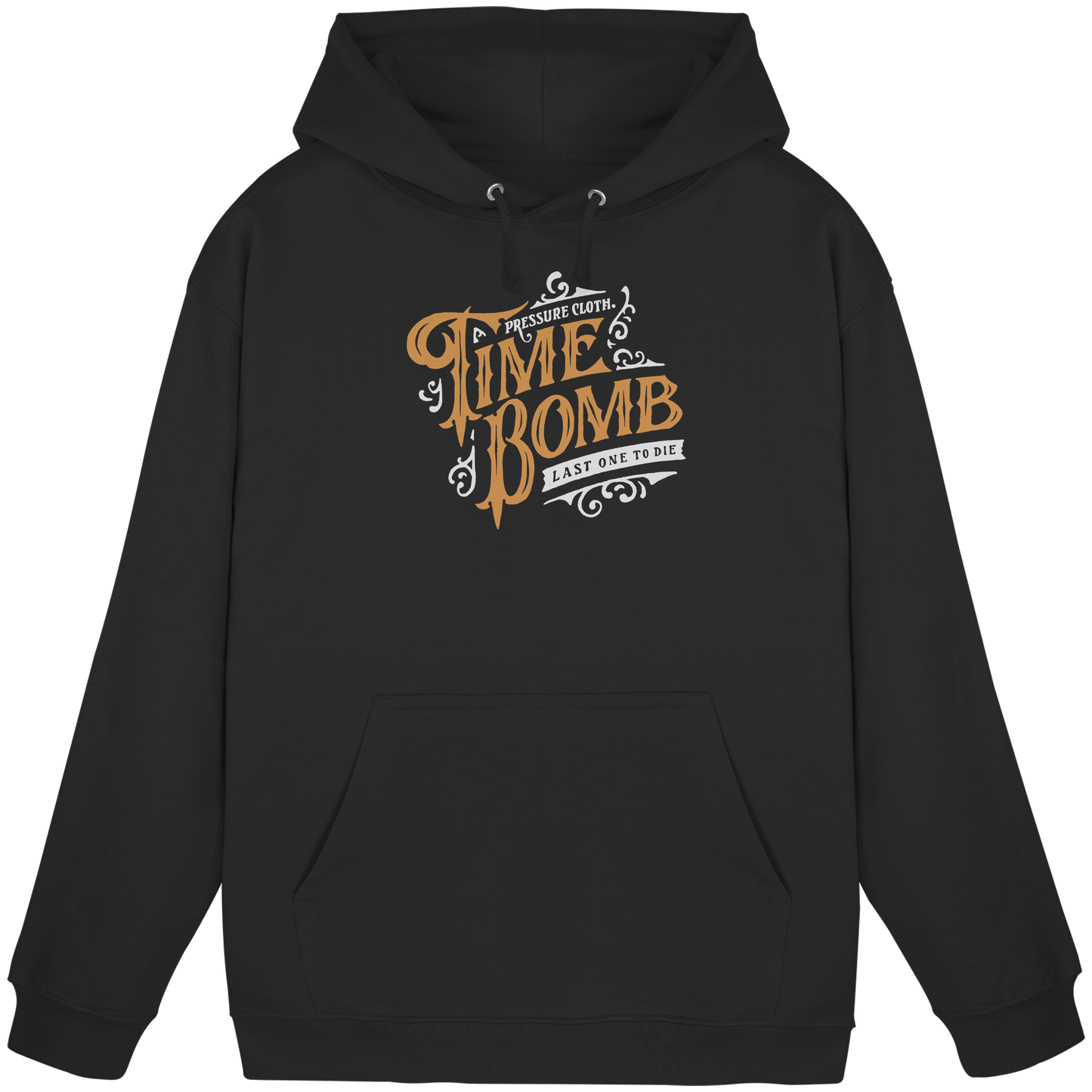 Time Bomb Vintage - Basic Unisex Hoodie von Pressure Clothing mit stilvollem Vintage-Print in Schwarz für Rock'n'Roll Fans