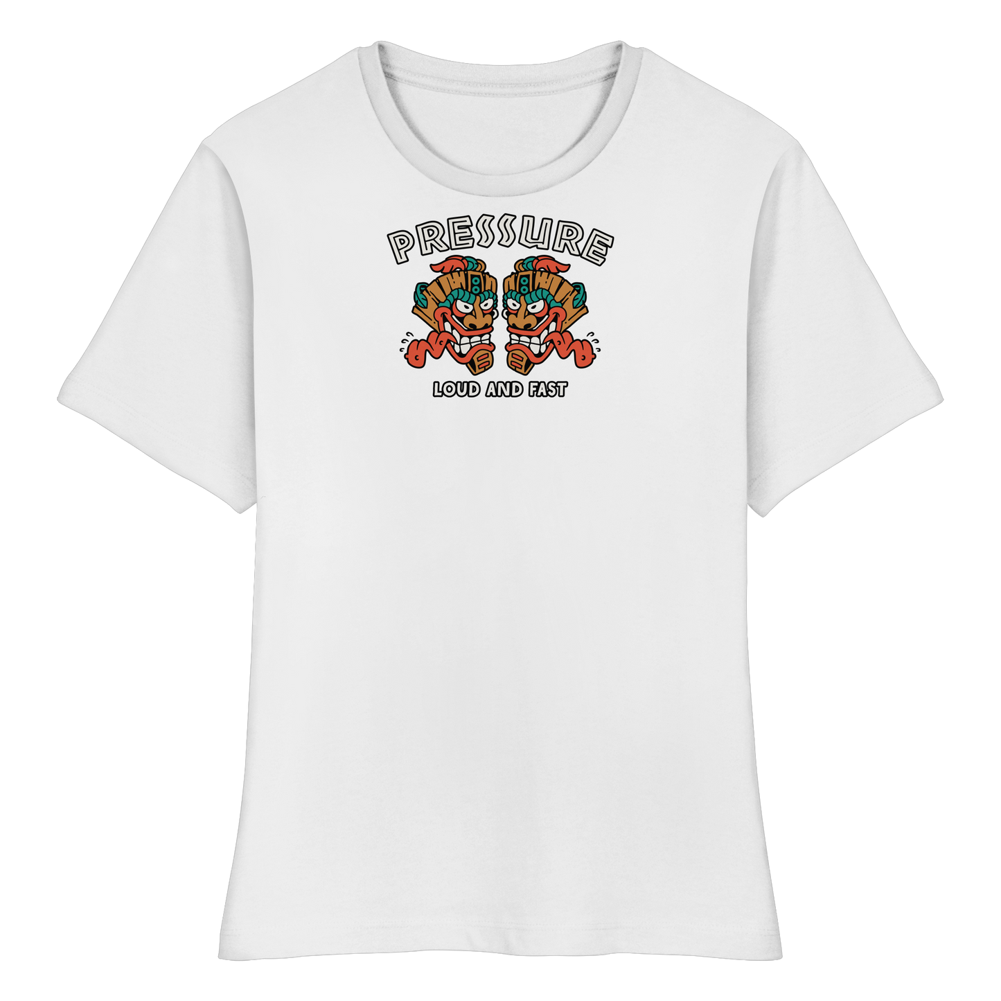 Loud and Fast. - Tiki Style - Pressure Cloth - Fitted Ladies Organic Shirt