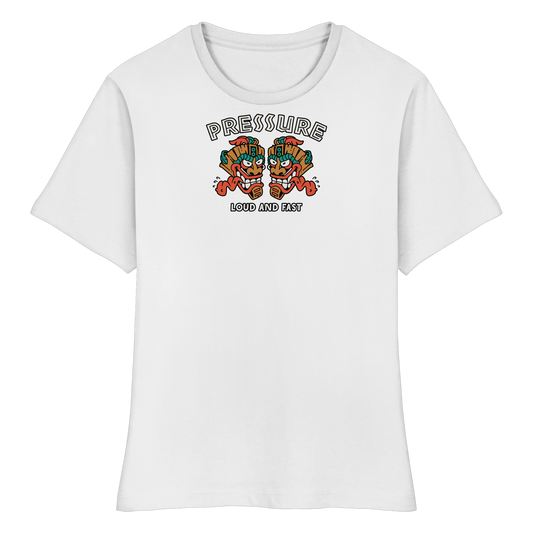 Loud and Fast. - Tiki Style - Pressure Cloth - Fitted Ladies Organic Shirt