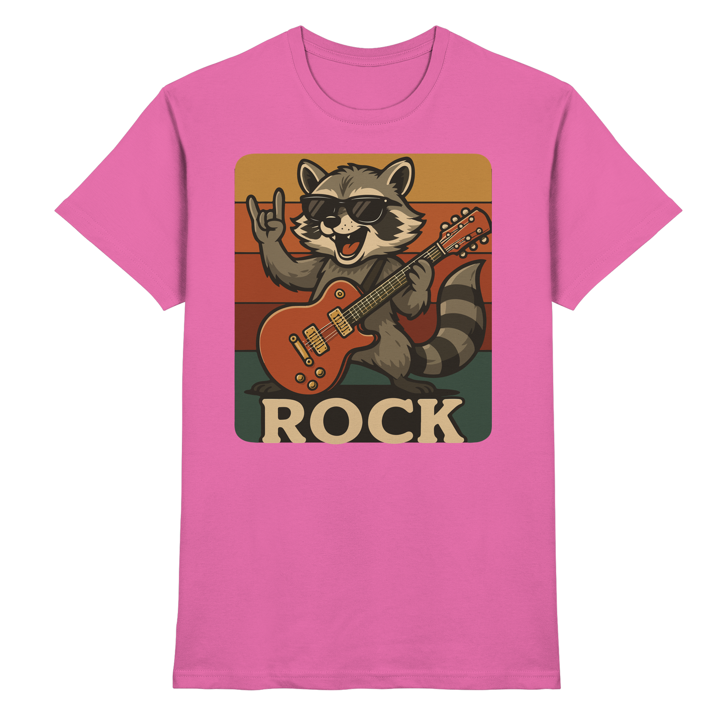 Rock ’n’ Raccoon – Lustiger Retro Waschbär im Retro-Look - Heavy Cotton T-Shirt