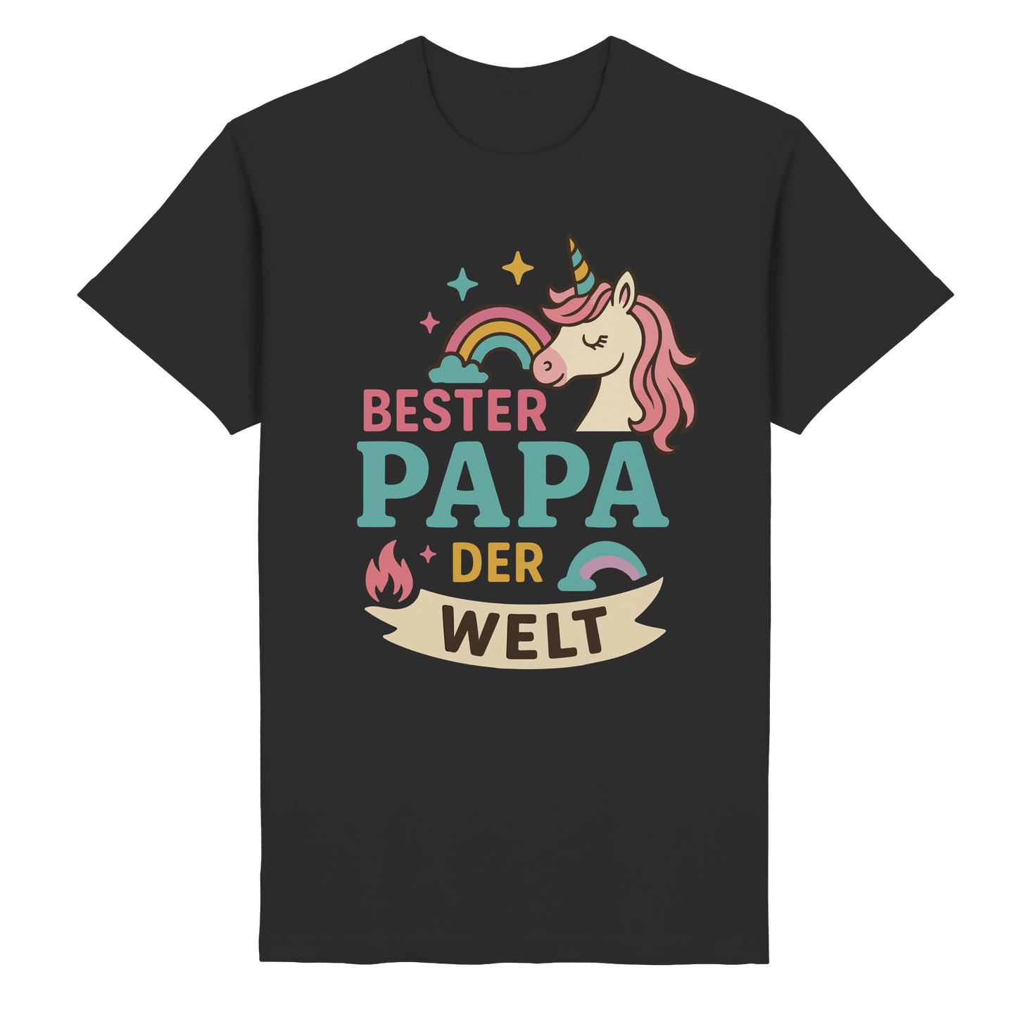 Bester Papa der Welt - für Papas mit Einhorn Magie - Heavy Cotton T-Shirt