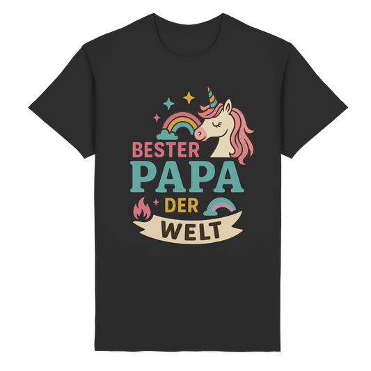 Bester Papa der Welt - für Papas mit Einhorn Magie - Heavy Cotton T-Shirt