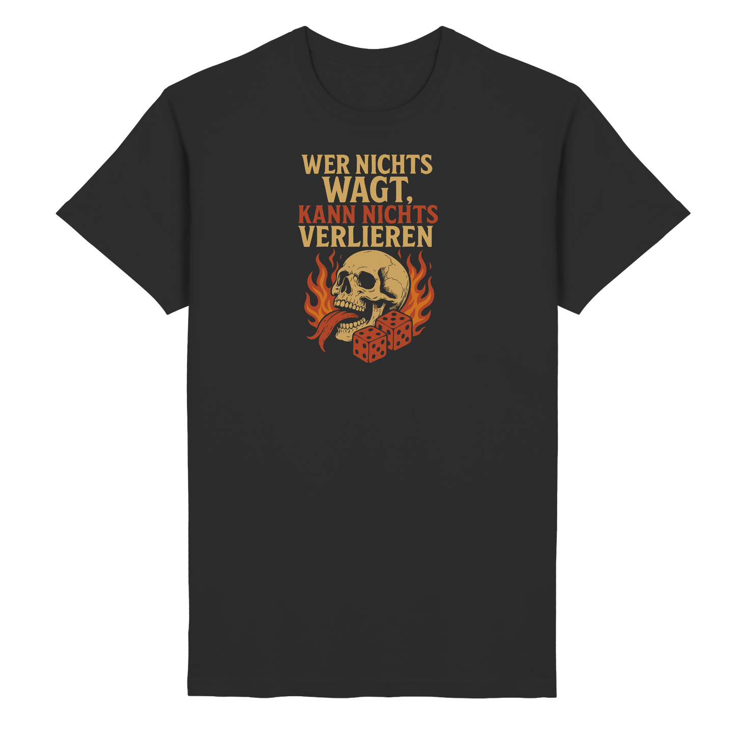 Wer nichts wagt – Skull Design | Rockermotiv - Heavy Cotton T-Shirt