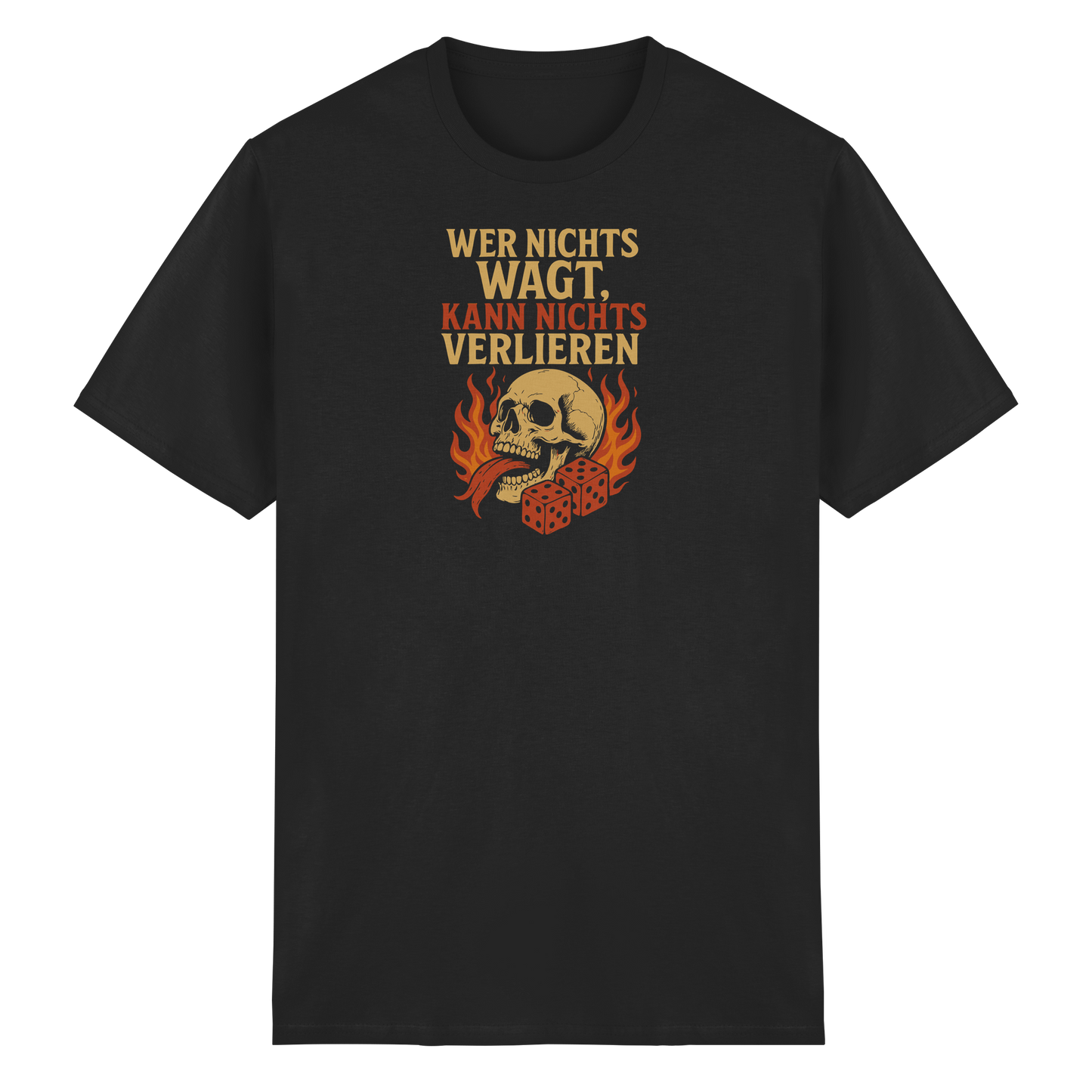 Wer nichts wagt – Skull Design | Rockermotiv - Heavy Cotton T-Shirt