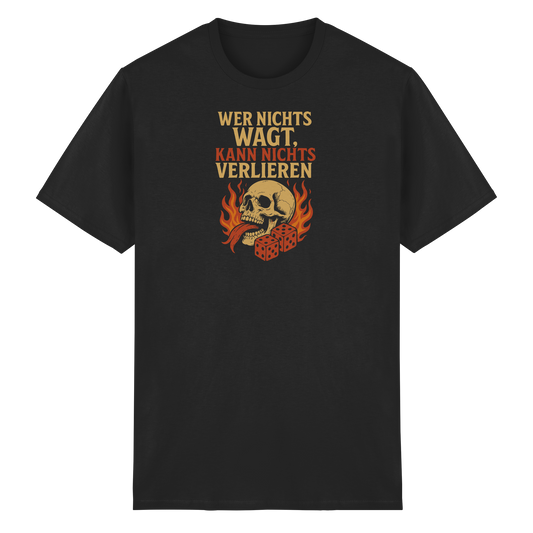 Wer nichts wagt – Skull Design | Rockermotiv - Heavy Cotton T-Shirt
