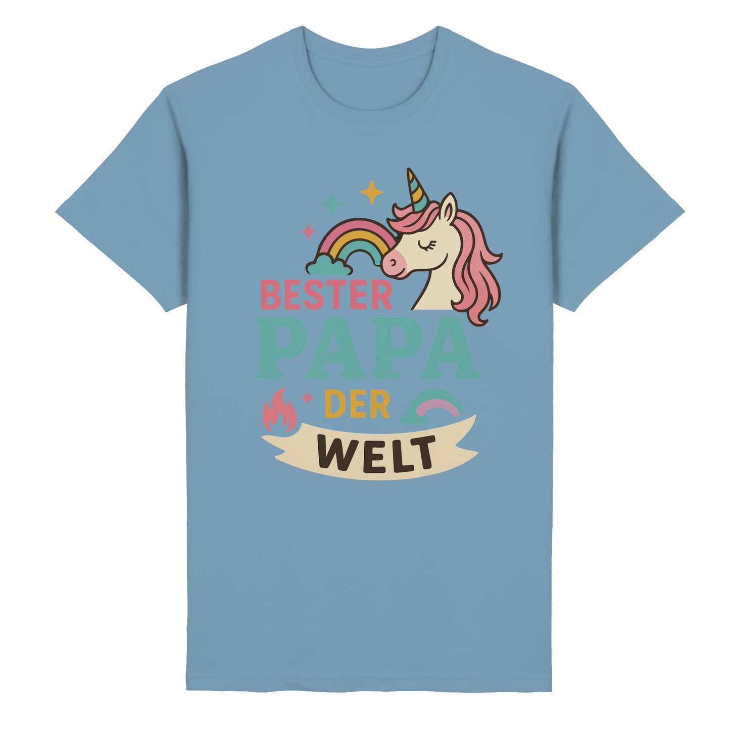 Bester Papa der Welt - für Papas mit Einhorn Magie - Heavy Cotton T-Shirt