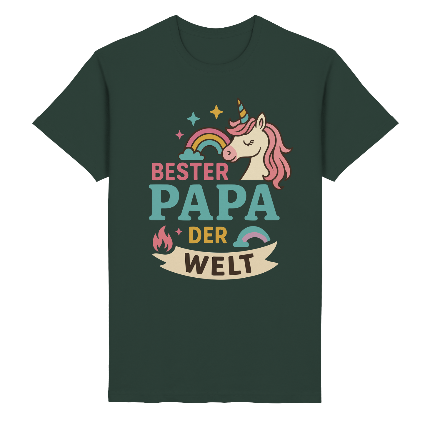 Bester Papa der Welt - für Papas mit Einhorn Magie - Heavy Cotton T-Shirt