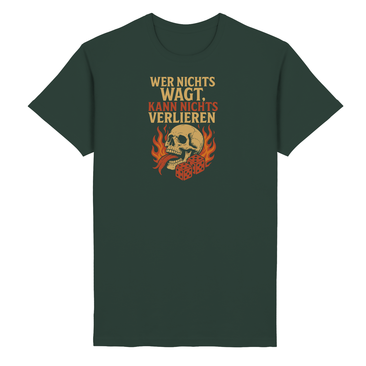 Wer nichts wagt – Skull Design | Rockermotiv - Heavy Cotton T-Shirt