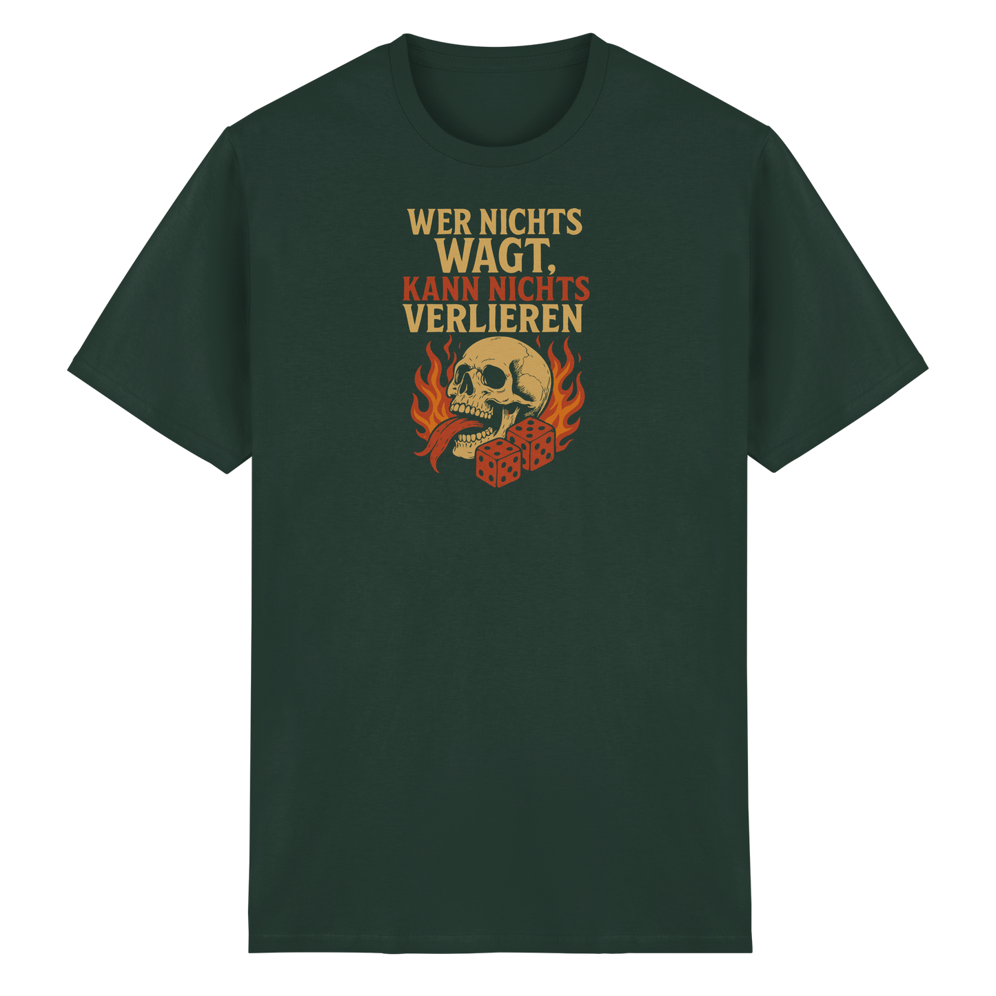 Wer nichts wagt – Skull Design | Rockermotiv - Heavy Cotton T-Shirt