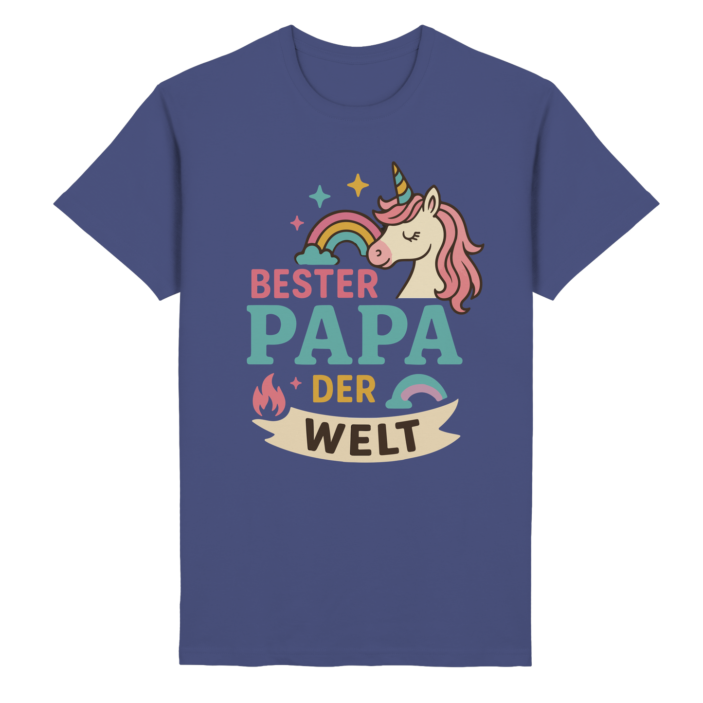 Bester Papa der Welt - für Papas mit Einhorn Magie - Heavy Cotton T-Shirt