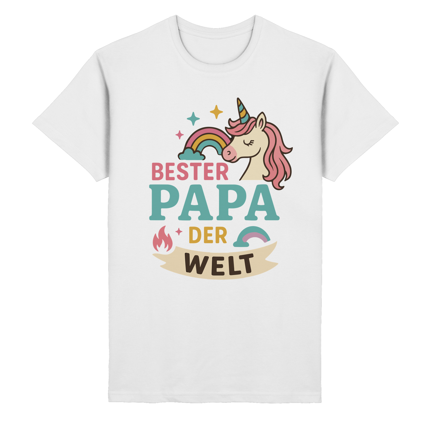Bester Papa der Welt - für Papas mit Einhorn Magie - Heavy Cotton T-Shirt