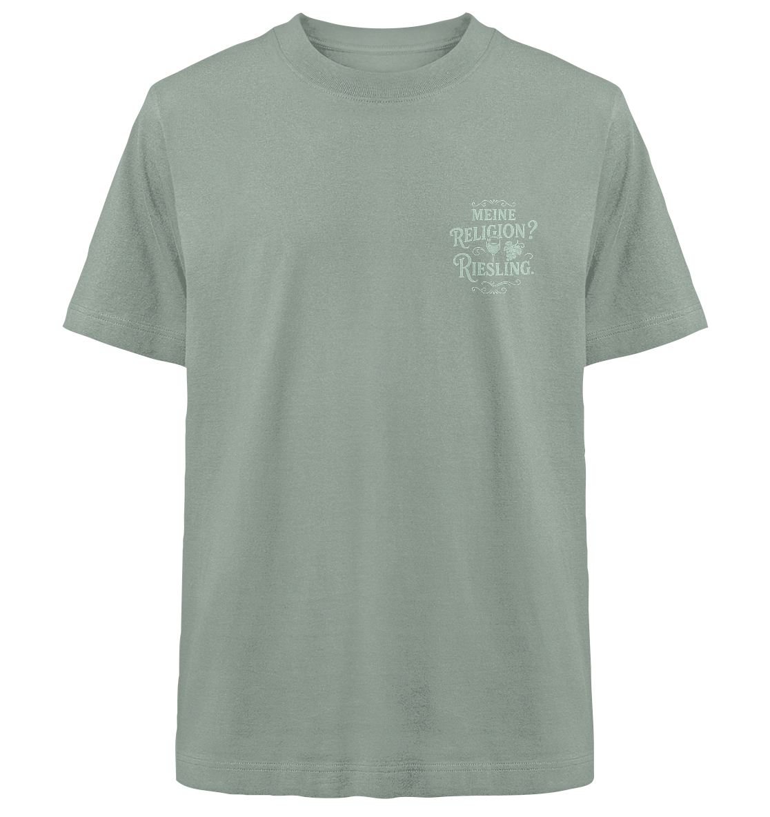 Meine Religion? Riesling. – Wein Spruch für Weißwein-Fans - Heavy Oversized Organic Shirt