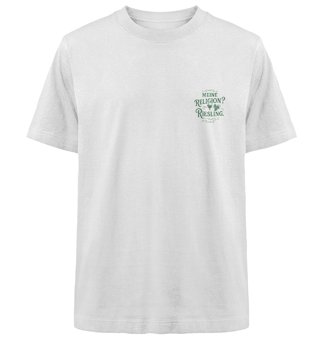 Meine Religion? Riesling. – Lustiger Wein Spruch für Weißwein-Fans - Heavy Oversized Organic Shirt