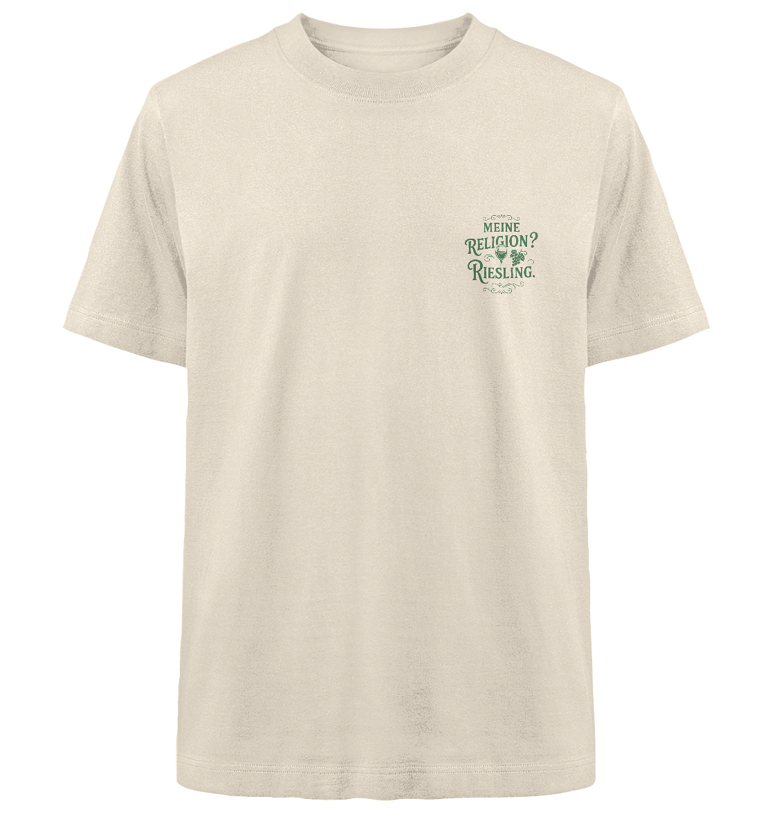 Meine Religion? Riesling. – Lustiger Wein Spruch für Weißwein-Fans - Heavy Oversized Organic Shirt