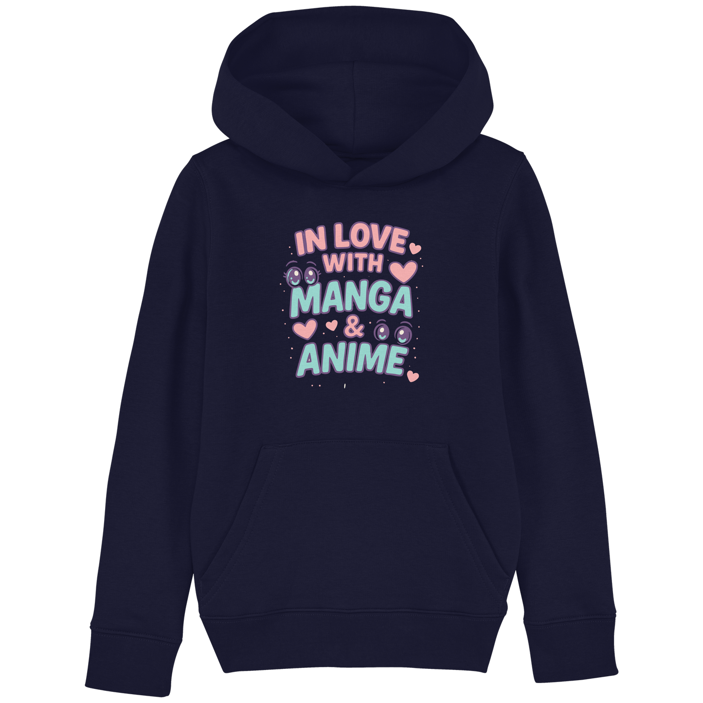 In Love with Manga & Kawaii Eyes Spruch - asiatische Popkultur - Kids Basic Hoodie
