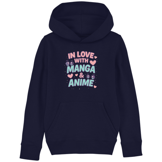In Love with Manga & Kawaii Eyes Spruch - asiatische Popkultur - Kids Basic Hoodie