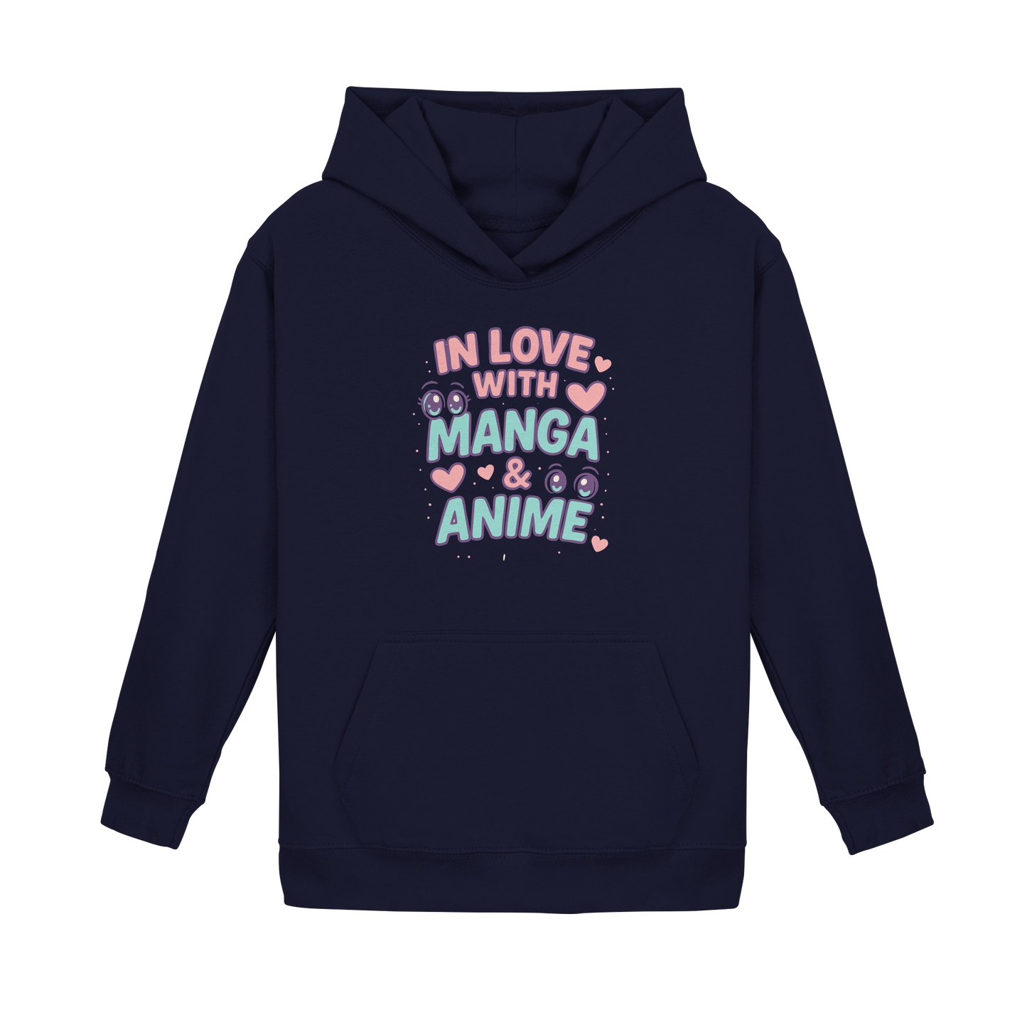 In Love with Manga & Kawaii Eyes Spruch - asiatische Popkultur - Kids Basic Hoodie