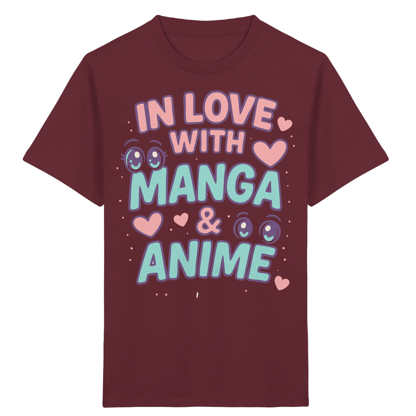 In Love with Manga & Kawaii Eyes Spruch - asiatische Popkultur - Kids Organic Shirt