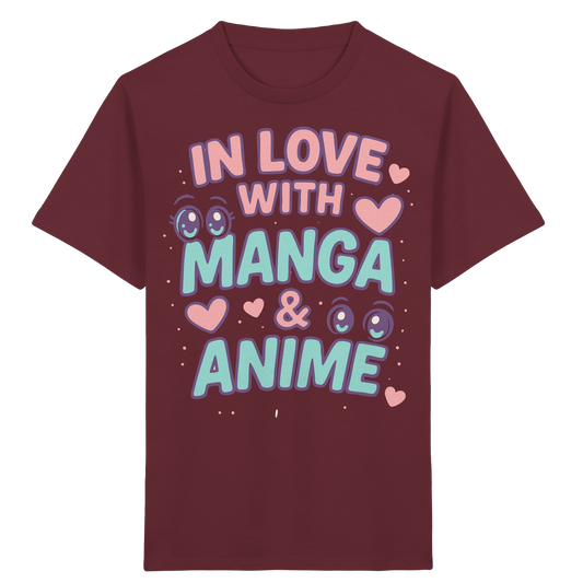 In Love with Manga & Kawaii Eyes Spruch - asiatische Popkultur - Kids Organic Shirt