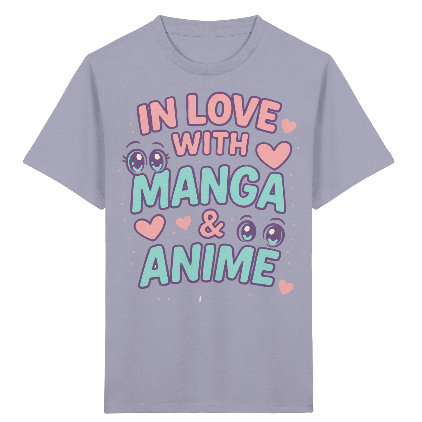 In Love with Manga & Kawaii Eyes Spruch - asiatische Popkultur - Kids Organic Shirt