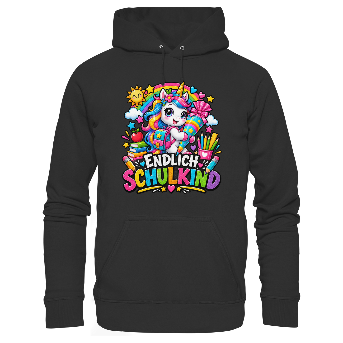 Einhorn – Ich bin Schulkind und erste Klasse - Kids Premium Hoodie