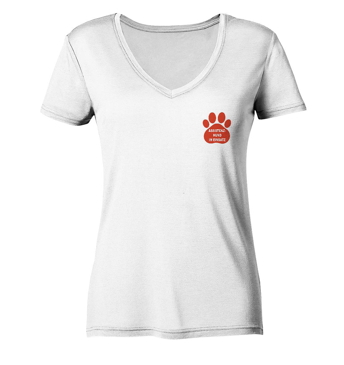 Assistenzhund im Einsatz – Klare Botschaft. Mehr Sicherheit. Mehr Respekt. - Ladies V-Neck Shirt
