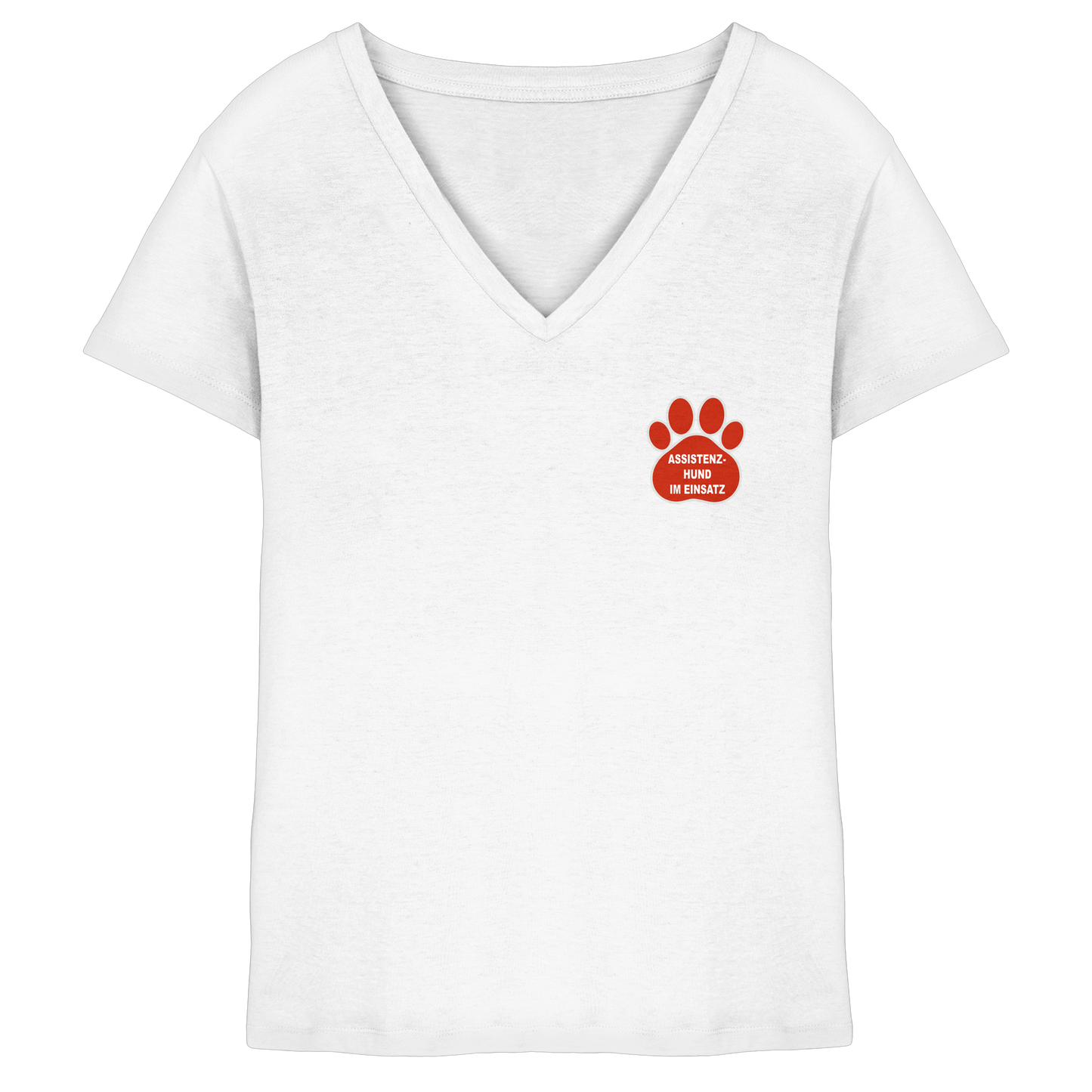 Assistenzhund im Einsatz – Klare Botschaft. Mehr Sicherheit. Mehr Respekt. - Ladies V-Neck Shirt