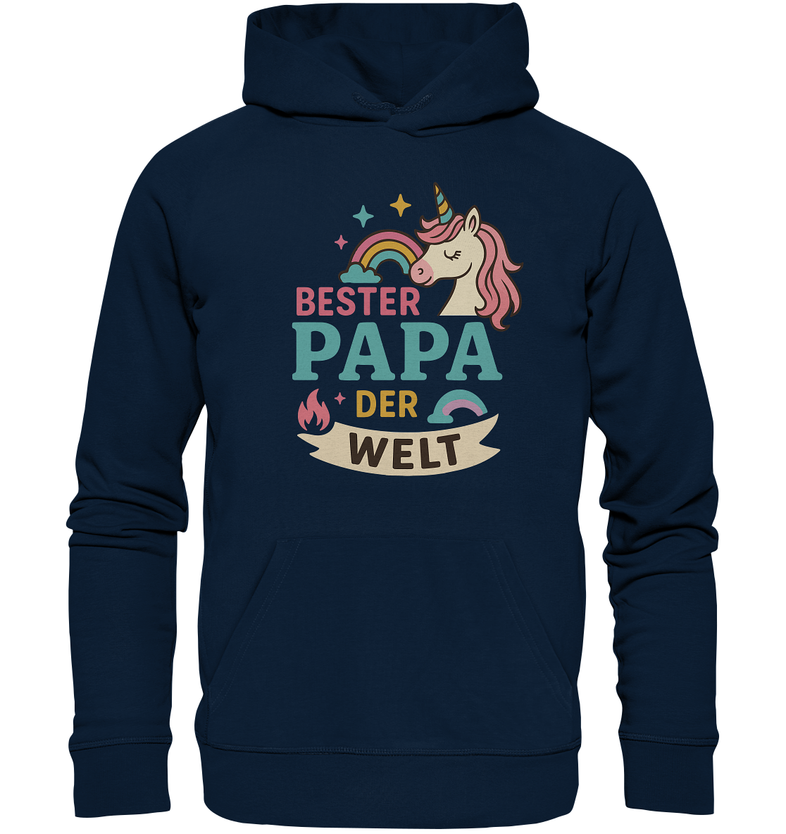 Bester Papa der Welt - für Papas mit Einhorn Magie - Organic Basic Hoodie