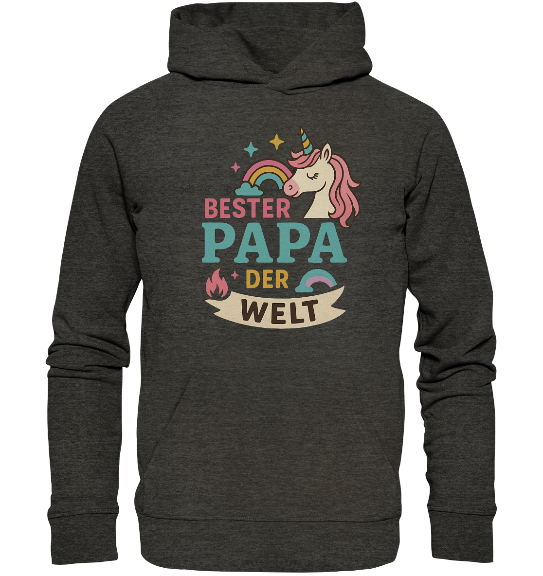 Bester Papa der Welt - für Papas mit Einhorn Magie - Organic Basic Hoodie