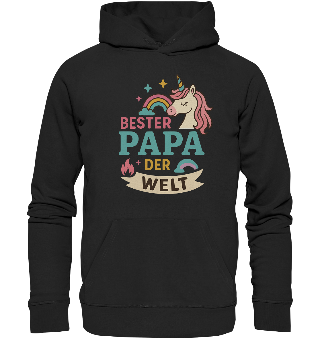 Bester Papa der Welt - für Papas mit Einhorn Magie - Organic Basic Hoodie