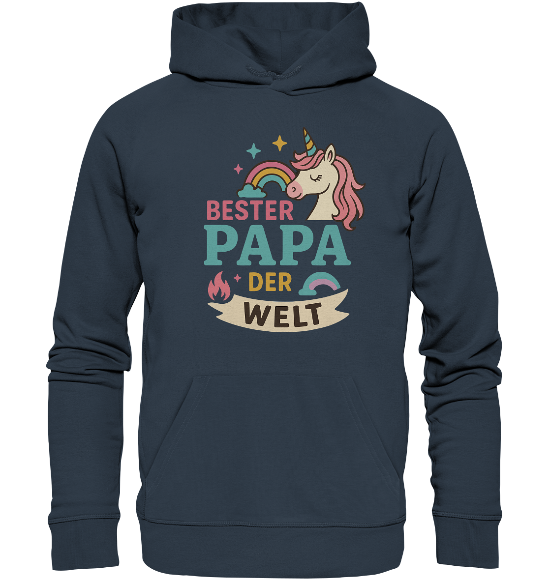 Bester Papa der Welt - für Papas mit Einhorn Magie - Organic Basic Hoodie