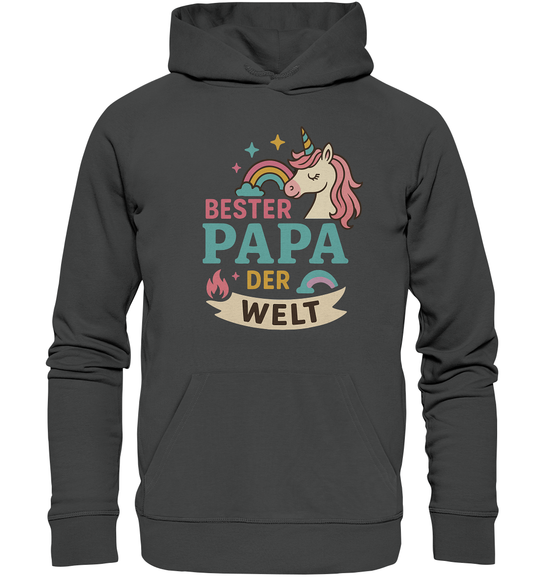 Bester Papa der Welt - für Papas mit Einhorn Magie - Organic Basic Hoodie