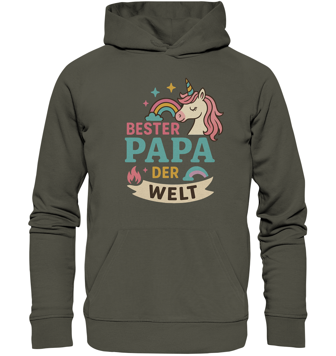 Bester Papa der Welt - für Papas mit Einhorn Magie - Organic Basic Hoodie