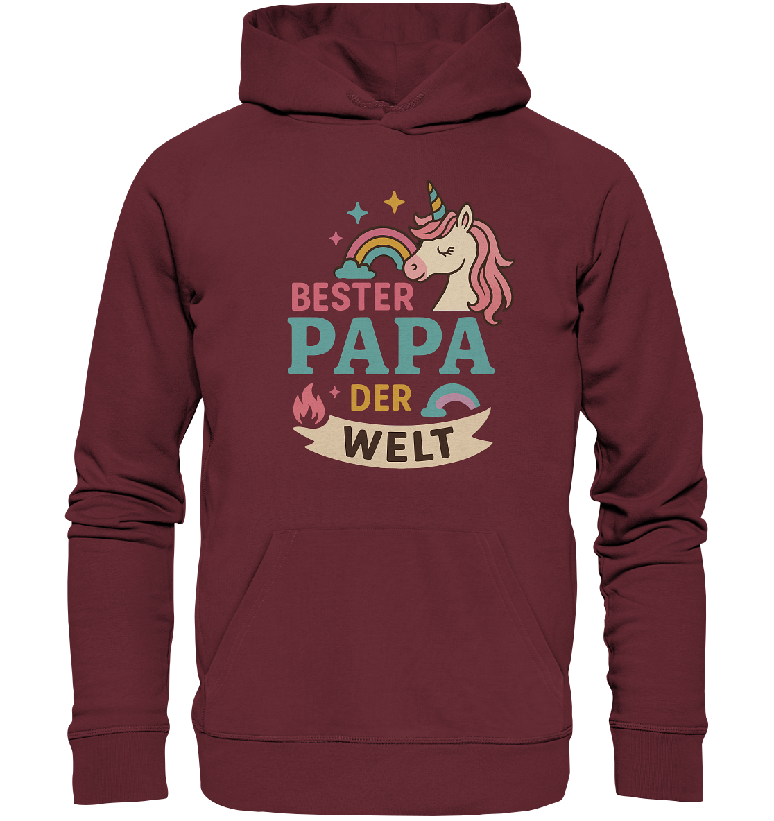 Bester Papa der Welt - für Papas mit Einhorn Magie - Organic Basic Hoodie