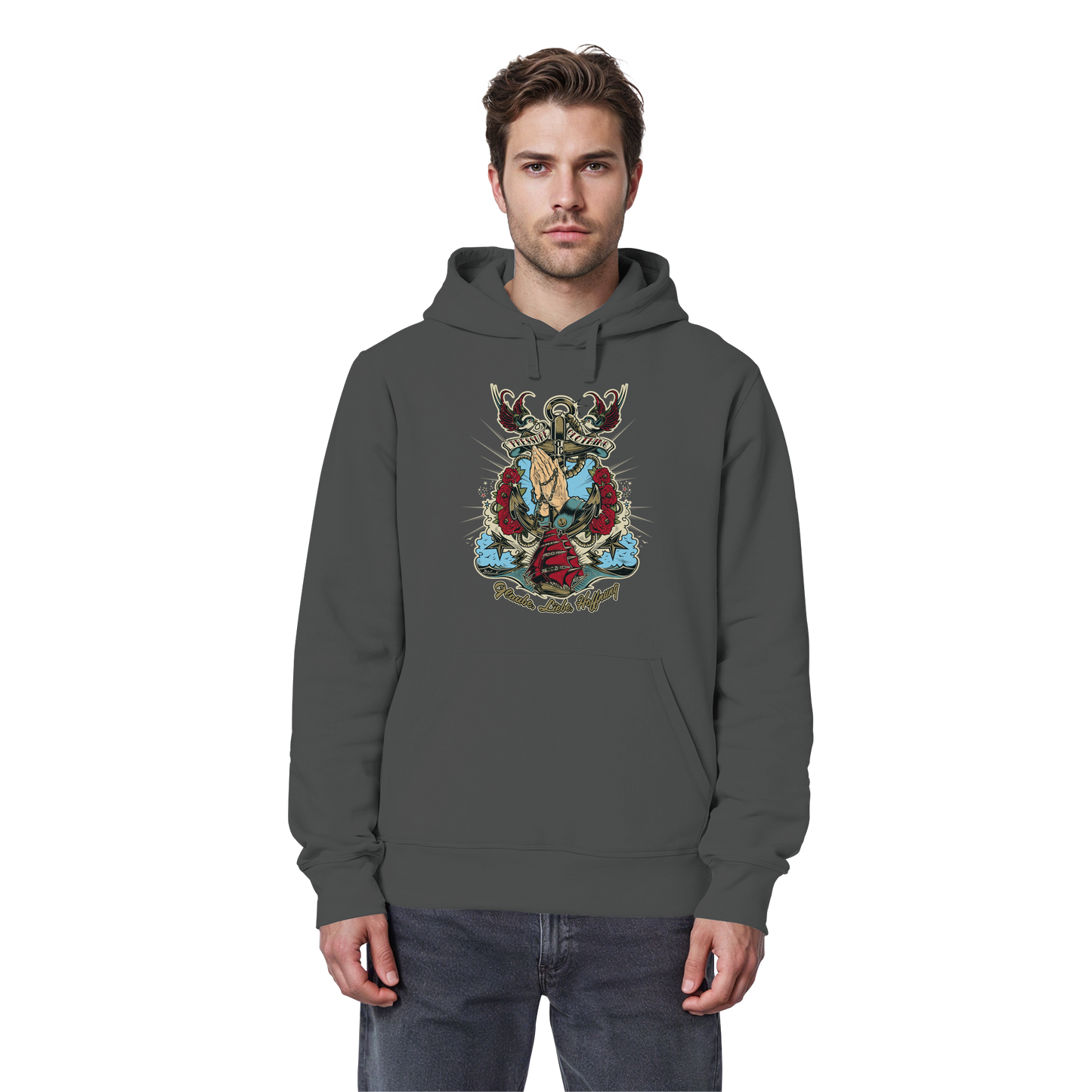 Glaube, Liebe, Hoffnung - Tattoo Art by D.Vicente - Pressure Clothing - Organic Basic Hoodie