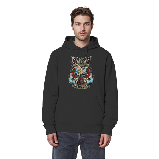Glaube, Liebe, Hoffnung - Tattoo Art by D.Vicente - Pressure Clothing - Organic Basic Hoodie