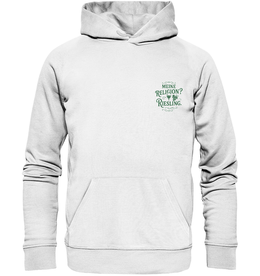 Meine Religion? Riesling. – Lustiger Wein Spruch für Weißwein-Fans - Organic Basic Hoodie